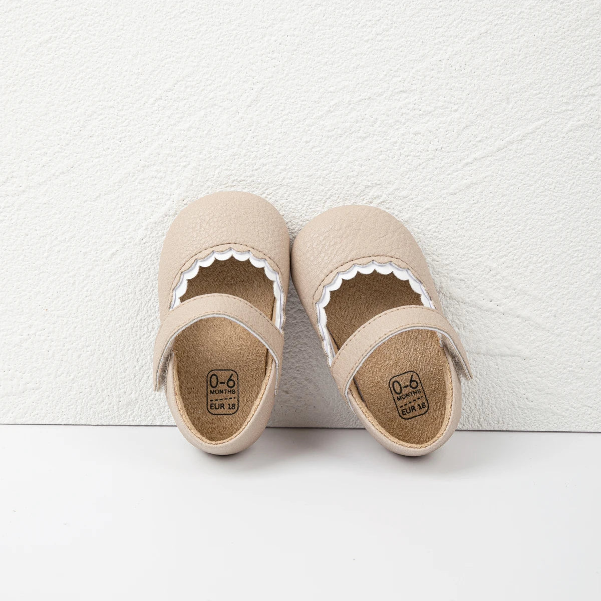 Meckior Baby Boys & Girls Shoes - Infant Leather with Rubber Sole, Anti-Slip Toddler First Walkers, Newborn Princess Crib Shoes