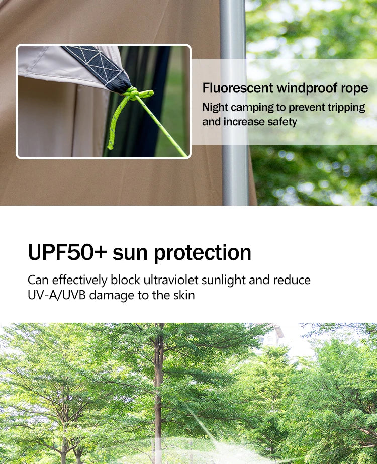 210D Large Family Camping Tent (6-10P) – Waterproof, UV Protection, Portable Canopy with Mosquito Shield for Beach & Park