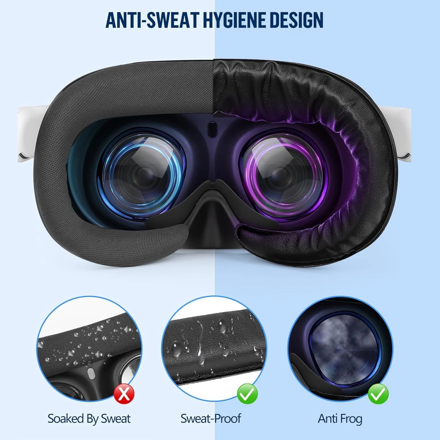 Oculus Quest 3S Face & Mask Pad — Sweat-Resistant PU Foam VR Accessory for Comfortable Gaming