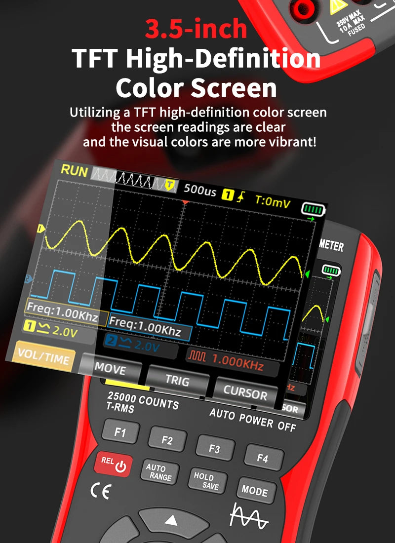 ZOYI 703S Handheld Oscilloscope Multimeter – Dual-Channel 3-in-1 Auto Repair Tool with Color Screen