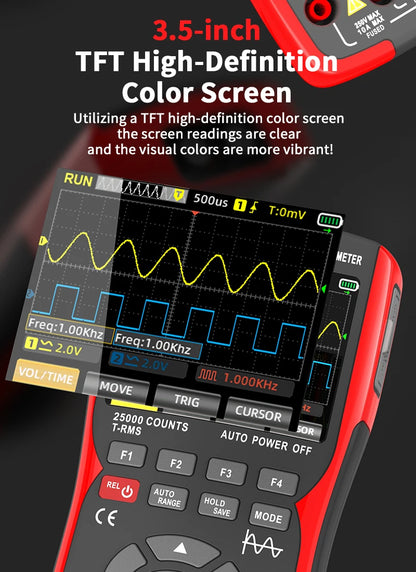 ZOYI 703S Handheld Oscilloscope Multimeter – Dual-Channel 3-in-1 Auto Repair Tool with Color Screen
