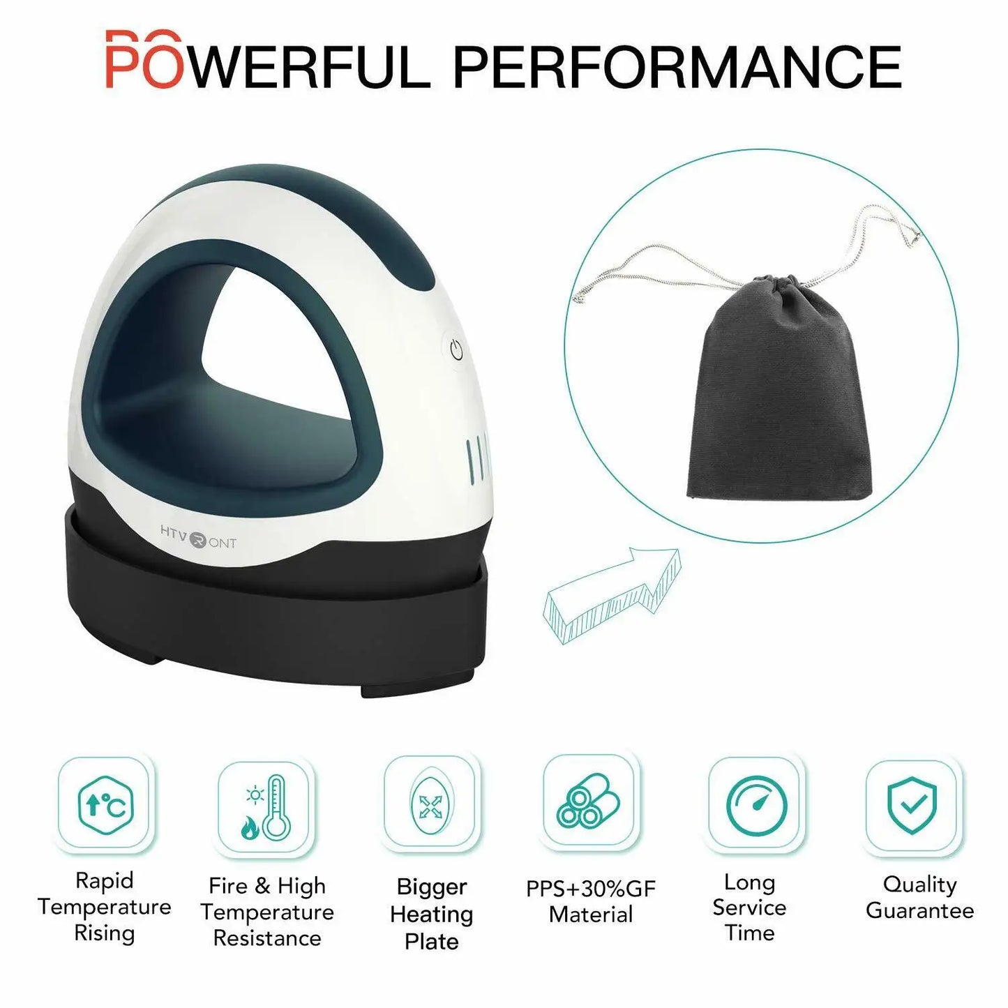 HTVRONT Mini Heat Press Machine — Portable Easy Press for HTV Vinyl, Cricut DIY Printing on T-Shirts, Clothes, Bags, Hats, and Pads