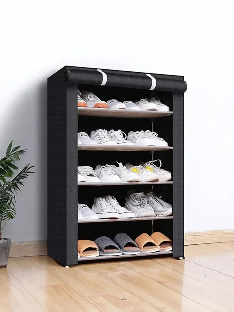 Non-Woven Multi-Layer Shoe Rack – Dormitory Door Cabinet, Space-Saving, Economical, Dustproof Home Storage Box