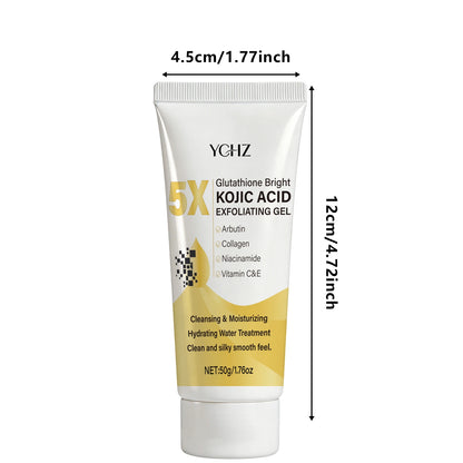 Kojic Acid Exfoliating Cleansing Gel - Deep Pore Cleansing, Moisturizing & Even Skin Tone Care