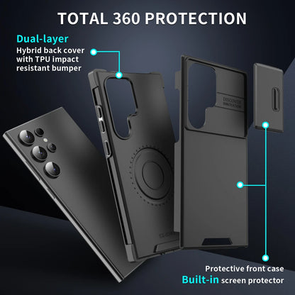 Slide Camera Armor Matte Samsung Case – Shockproof Cover for Galaxy S20–S25 Ultra/Plus/FE & Note 20 Ultra