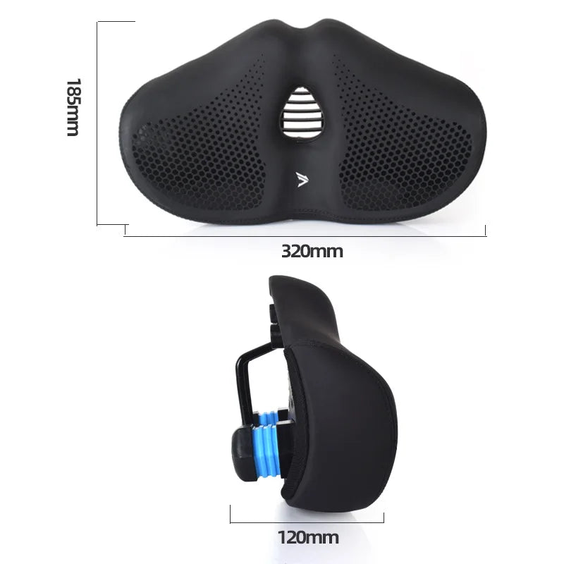 Noseless Bike Seat Cushion - Wide Extra-Padded Comfort Saddle for Men & Women, Oversized Bicycle Seat for Peloton & Indoor Bikes
