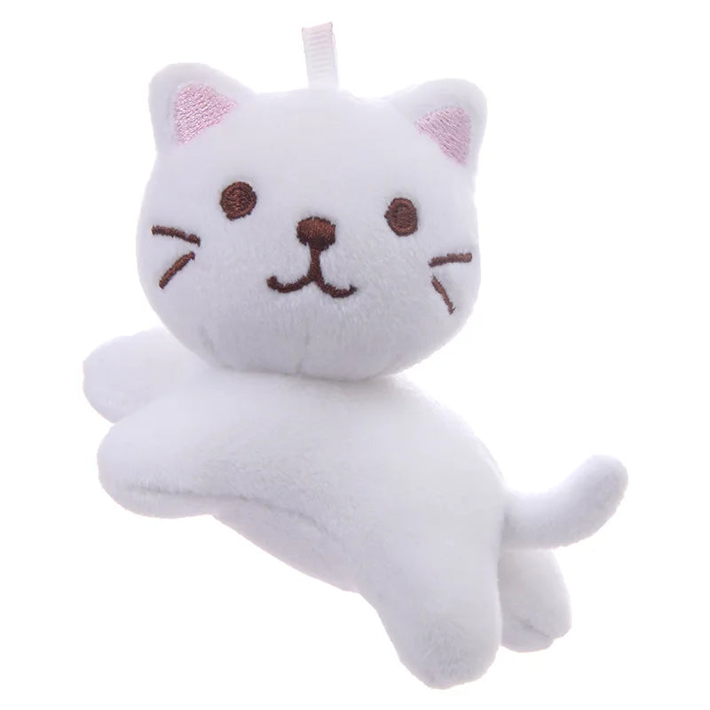 Six-Color Cute Cartoon Cat Plush Pendant - Tilt-Head Kitten Doll for Backpacks, Christmas, Halloween, and Gifts