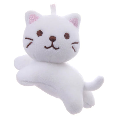 Six-Color Cute Cartoon Cat Plush Pendant - Tilt-Head Kitten Doll for Backpacks, Christmas, Halloween, and Gifts