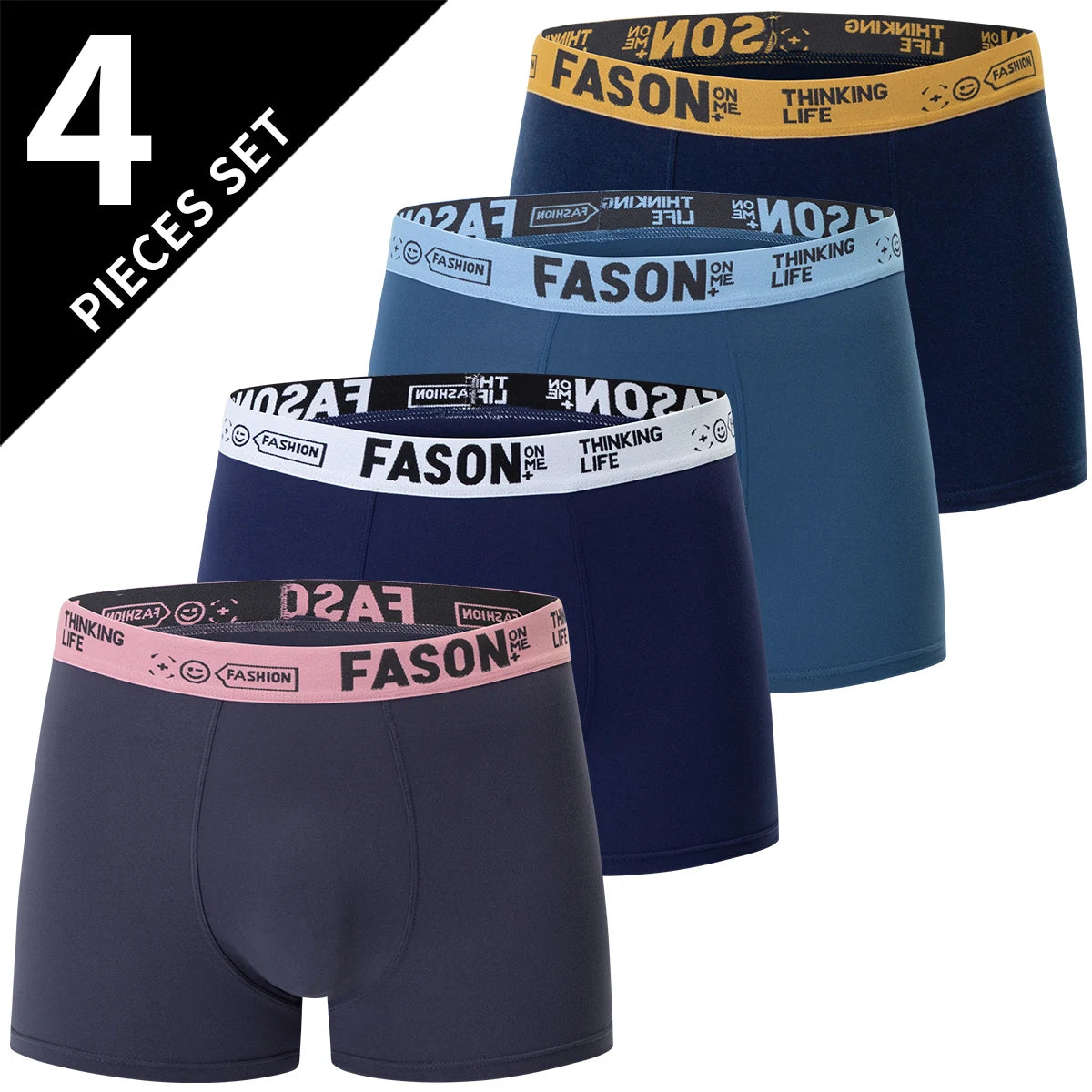 4/10 Pack Men's & Teen Boys' Boyshort Underwear – Comfy Elastic Waist, Parent-Child Matching, Multi-Size Fashion Shorts