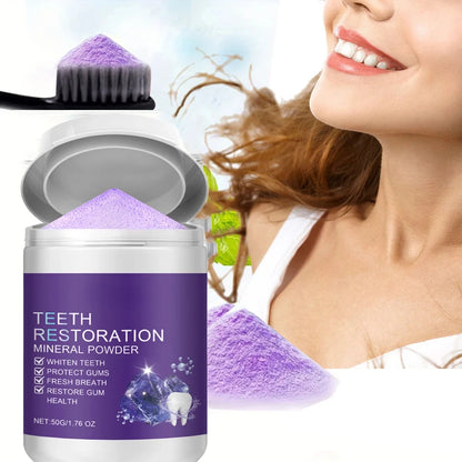 Teeth Restoration Mineral Powder — Enamel Strengthening & Whitening Dental Care Supplement