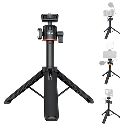 VRIG TP-08 TP-06 Tripod Stand Selfie Stick – Aluminum Alloy with 1/4 Inch Screw, Cold Shoe Mount & 360° Rotation, 1.5kg Load Capacity