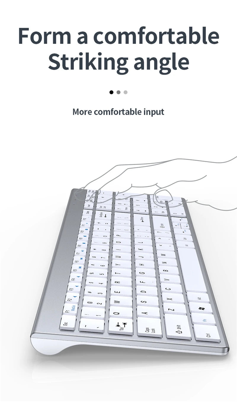 Bluetooth 5.0 & 2.4G Wireless Keyboard and Mouse Combo – Mini Multimedia Set for Laptop, PC, TV, iPad, MacBook, Android