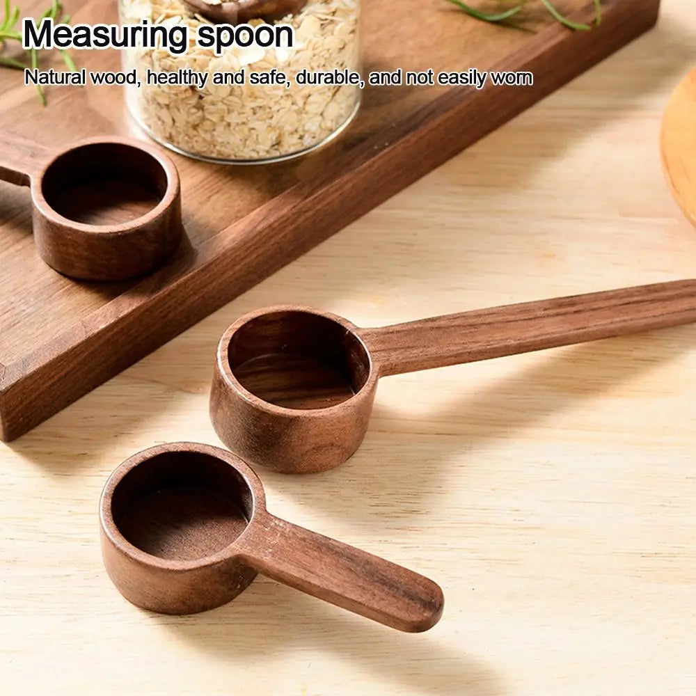 Wooden Measuring Spoon Set for Kitchen – Tea, Coffee, Sugar & Spice Scoops Cooking Tools