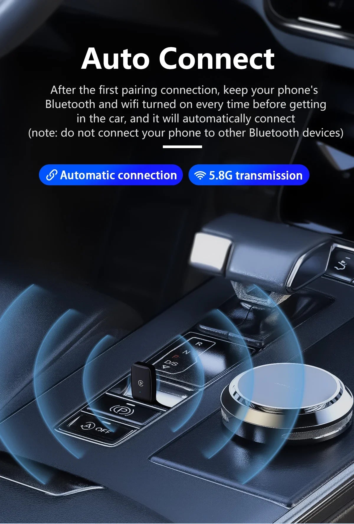 Mini CarPlay Box for Audi, Mercedes, Volvo & Volkswagen – Wireless Android Auto, Bluetooth, Charging, and Siri Support for iOS 15