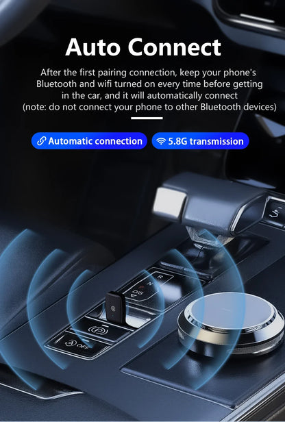 Mini CarPlay Box for Audi, Mercedes, Volvo & Volkswagen – Wireless Android Auto, Bluetooth, Charging, and Siri Support for iOS 15