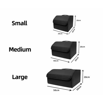 Folding Large Capacity Car Storage Box | Waterproof Leather Trunk Organizer | Multi-color Interior for Auto Stowing & Tidying