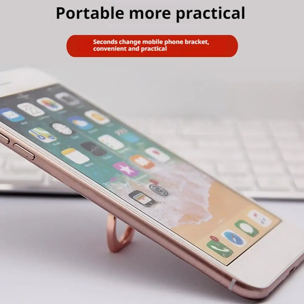 Transparent 360° Rotating Phone Holder Stand - Clear Finger Grip Mount with Adjustable Kickstand for Mobile Devices