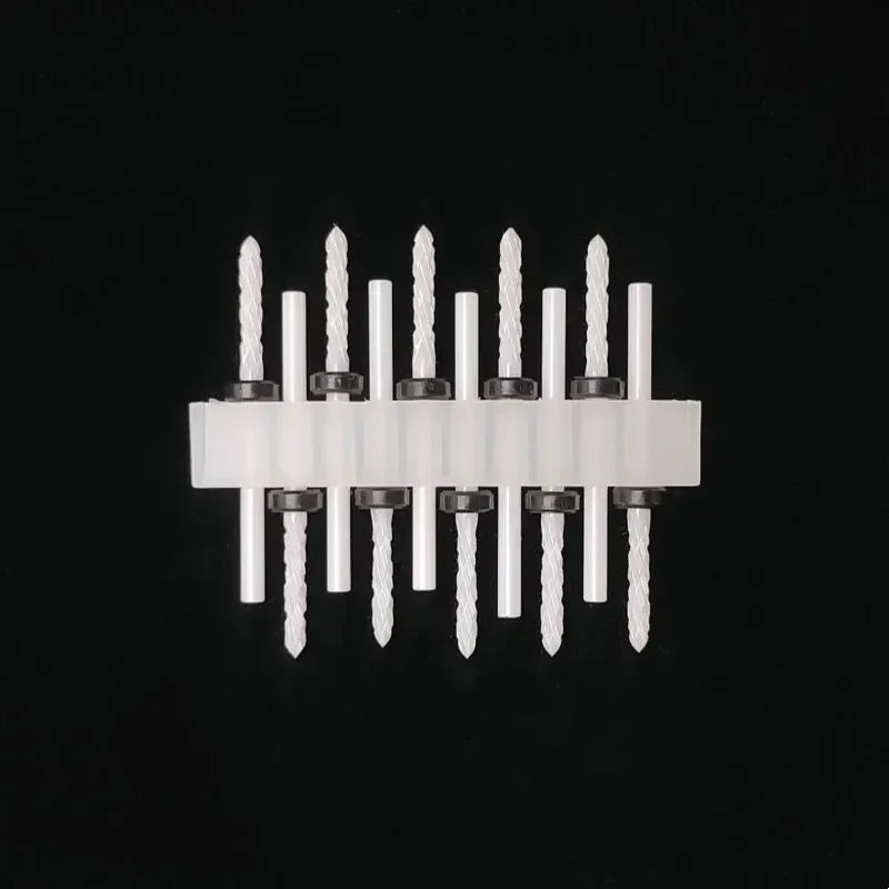 10PCS Ceramic Nail Drill Bits - Rotary Milling Cutters for Gel Polish Removal & Nail Grinding Machine Accessories
