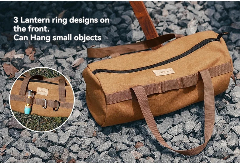Cylinder Handheld Storage Bag – Large Capacity Thickened Camping Tent Peg and Tool Organizer Bag