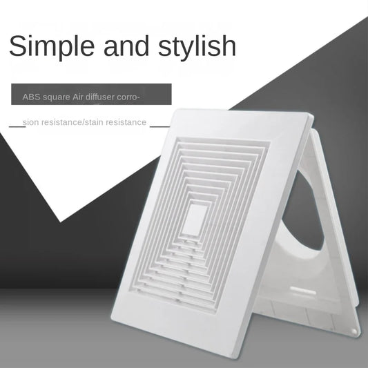 ABS Square Air Conditioner Diffuser - Ceiling Vent Outlet for Duct Exhaust and Ventilation Hood