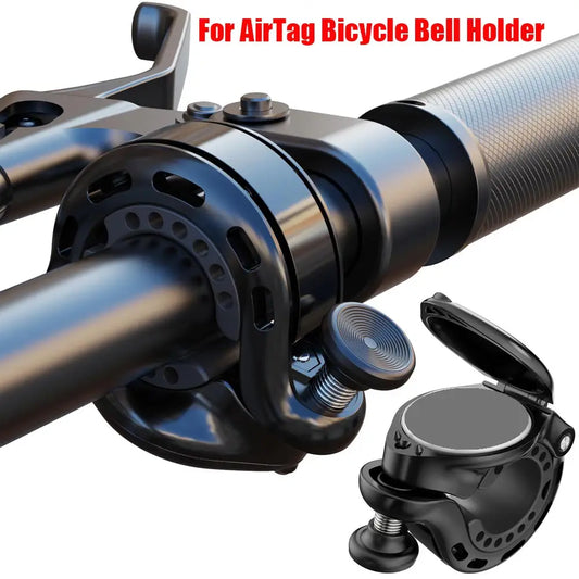 AirTag Protective Holder with Bicycle Bell — Hidden Waterproof Case, Fits Mountain Bike Handlebars 22-31.8mm