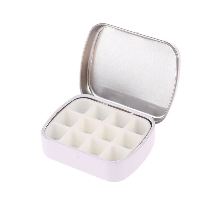 Portable Empty Watercolor Tin Box – 12/24 Grid Mini Paint Palette for Travel Painting & Art Supplies