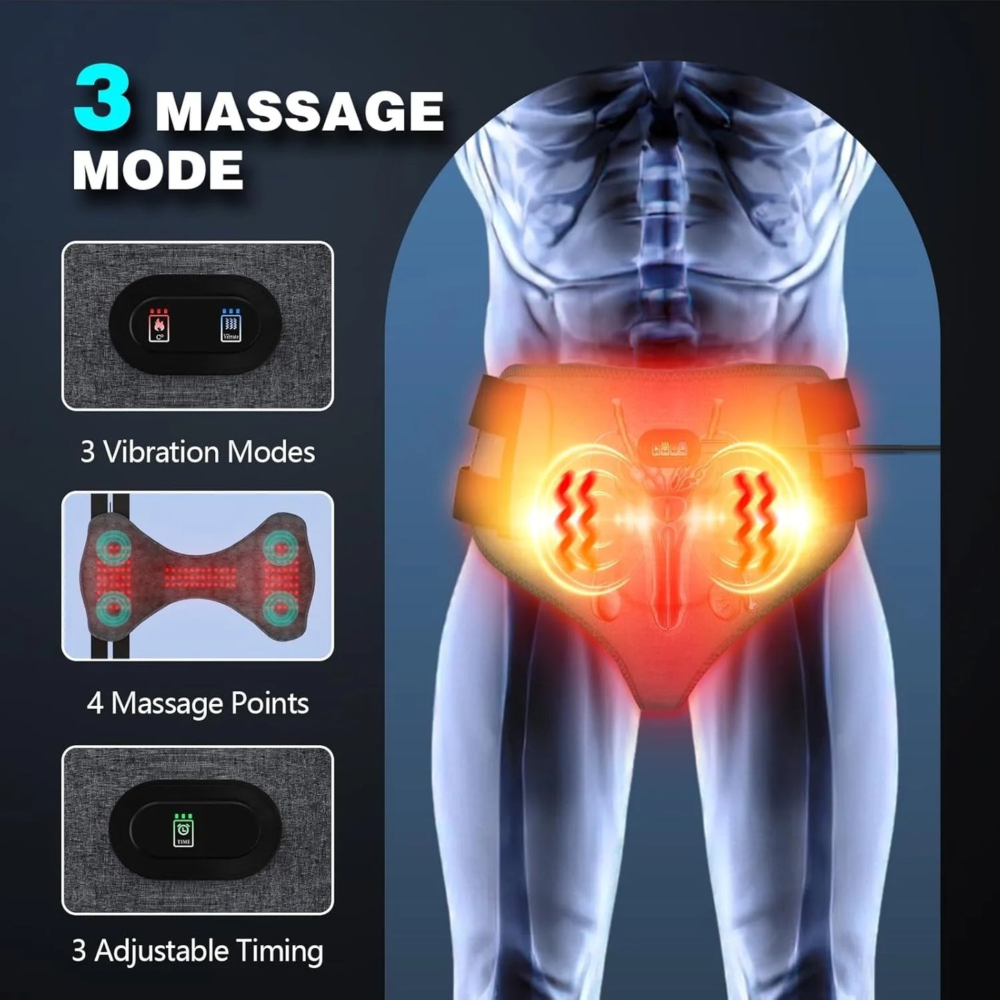 660nm Red Light Therapy Device for Men – 162-LED Prostate Therapy Wrap Belt & Panties with 3 Heat Levels for Pain Relief