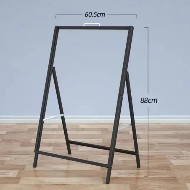 Black A-Frame Sidewalk Sign Stand – Floor Standing Advertising Poster Board Display for Shop, Street & Outdoor Marketing