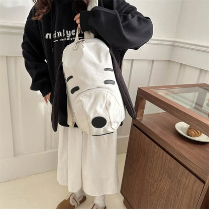 Cute Dog Canvas Backpack 2025 — Korean-Style Portable Student Travel Bookbag