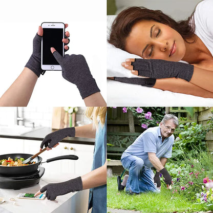 1 Pair of Fingerless Compression Gloves for Hand Discomfort Relief