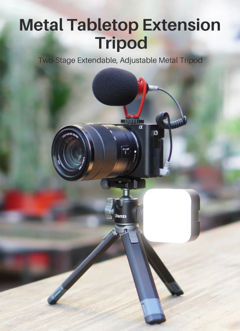 Ulanzi MT-24 Vlog Lite Metal Tripod – Extendable Monopod with Ballhead, Cold Shoe, Arca Quick Release, 1/4" Mount, 2.5KG Max Load