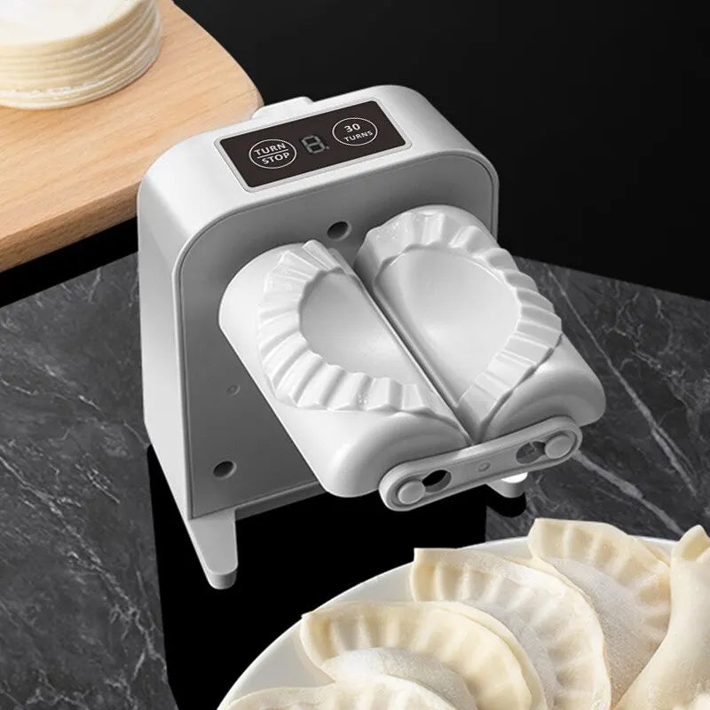 Automatic Electric Dumpling Machine - Home Kitchen Dumpling Maker with Rapid Prototyping Mold, Spoon, and Brush