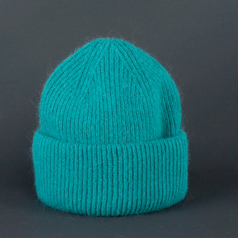 2024 Rabbit Fur Beanie – Soft Fluffy Winter Hat for Women, Angora Knitted Skullies, Warm Bonnet Knit Cap
