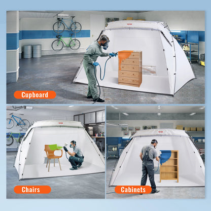 VEVOR Foldable Portable Paint Booth Shelter - Versatile Spray Painting Tent for DIY Projects and Crafts, Available in 7.5x5.2x5.2/10x7x6ft Sizes, Ideal for Furniture and Hobby Tools