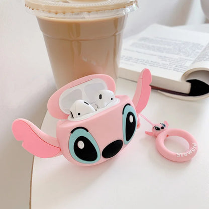 3D Cartoon Silicone Case for AirPods 1/2/3 & Pro/Pro 2 — Protective Wireless Earphone Cover with Hook
