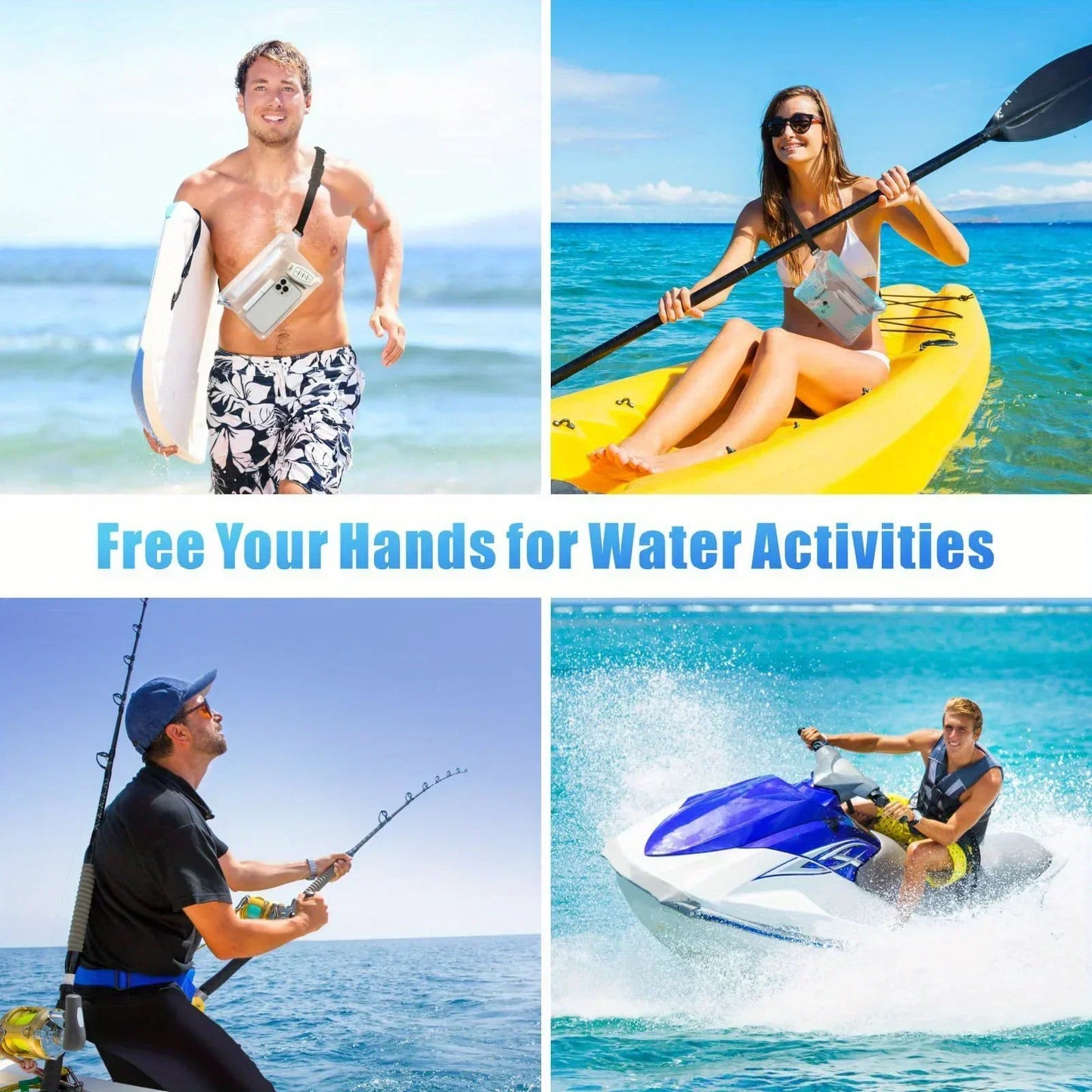 Waterproof Phone Waist Bag - 3-Layer Sealed Touch Screen Dry Bag for Swimming, Drifting & Diving