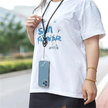 Transparent Phone Anti-Lost Lanyard Card – 1/3/5/10PCS TPU Universal Tether Tab with Loop Hole, Strap Patch & Cord Clip Gasket