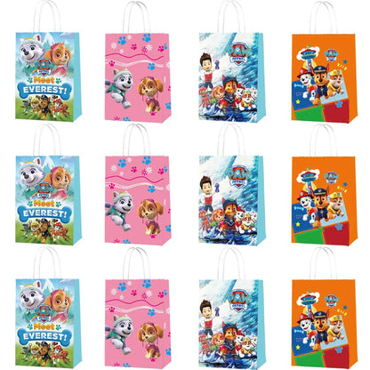 12Pcs Paw Patrol Party Favor Boxes – Vellum Paper Gift Bags for Cake, Candy & Cookies Baby Shower & Birthday Decorations