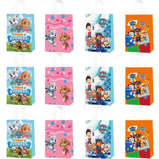 12Pcs Paw Patrol Party Favor Boxes – Vellum Paper Gift Bags for Cake, Candy & Cookies Baby Shower & Birthday Decorations
