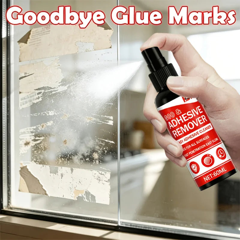 KJM Glue Remover Spray - Fast Adhesive Residue Cleaner for Wall Hooks, Double-Sided Tape, Car Decals, and Stickers