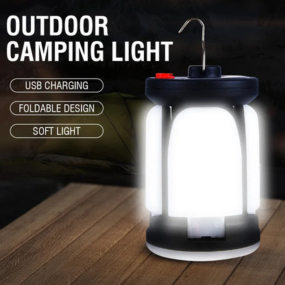 Rechargeable LED Camping Lantern – Portable Folding Floodlight with 3 Modes for Tent, Hiking, & Fishing