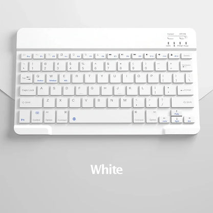 Spanish/English 10-Inch Bluetooth Keyboard – Wireless Rechargeable Universal Keyboard for iPad Air, Pro, Phone, Tablet, Laptop