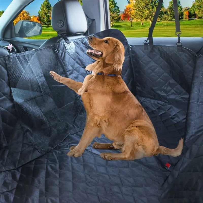 Double Zipper Car Pet Seat Pad: Waterproof Dirt-Resistant Cushion for Solid Color Cars - Suitable for Multiple Models, Rear Seats Protection - 143×153CM