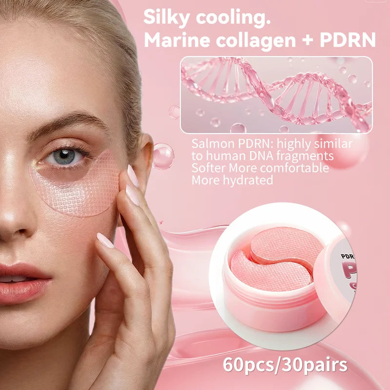 PDRN Pink Under-Eye Mask - Collagen Eye Patches for Dark Circles, Puffiness & Youthful-Looking Skin