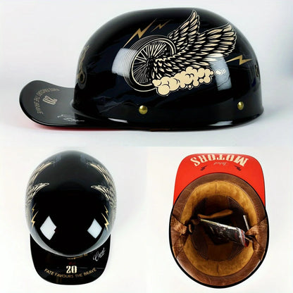 Retro Half Motorcycle Helmet – Universal Four Seasons Riding Helmet for Harley & Electric Vehicles