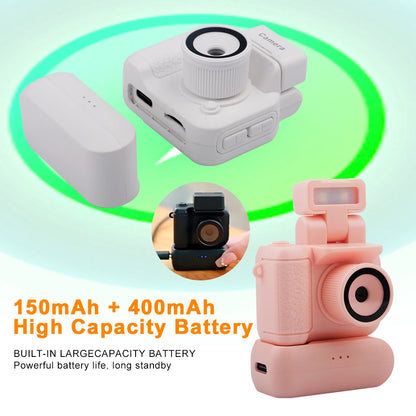 Y4000 Mini Digital Camera - HD 1080P Portable Video Recorder with Screen, Flash Light, Battery Dock & Compact Retro Design