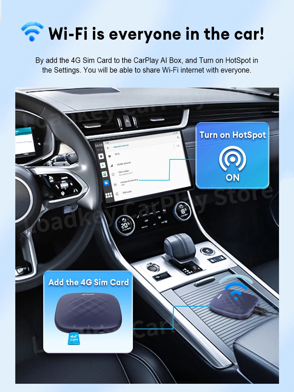 Carlinkit CarPlay AI Box — Qualcomm 6125 8-Core, Android 13, Wireless & Wired CarPlay, Android Auto for OEM Cars