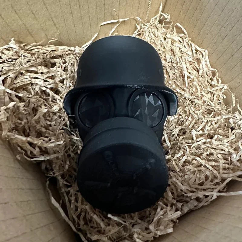 Steel Helmet Trailer Hitch Cover - Gas Mask Style Receiver Tube Protector for Rust Prevention