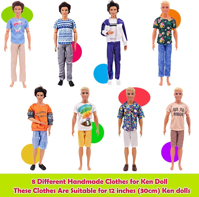 Ken Doll Accessories Set – Clothes, Shoes, Surfboard, Guitar, Violin & More for Kids Birthday Gift