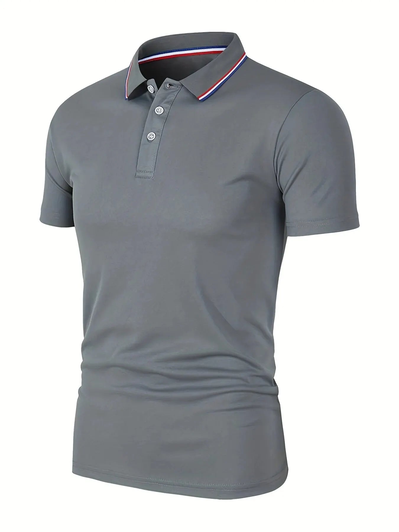 Men’s Summer Casual Polo Shirt - Breathable Solid Color Short Sleeve T-Shirt for Comfortable Everyday Wear